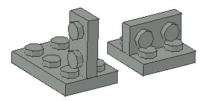 1x2 between the studs of 2x3 and 2x2 from MLCad